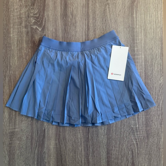 New with tags Lululemon high rise pleated tennis skirt, Oasis Blue